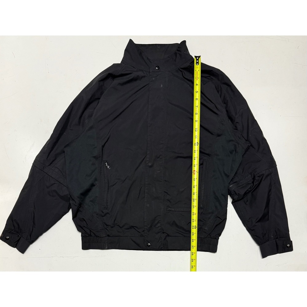FootJoy DryJoys Mens Black Golf Rain Jacket Size L Waterproof Removable Sleeves